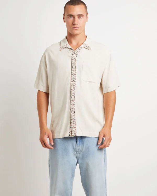 Discount ARVUST Mikey Short Sleeve Resort Shirt In Natural