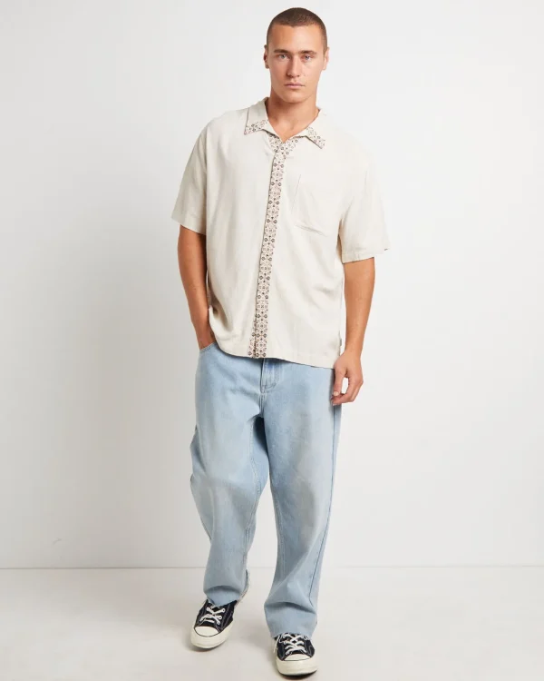 Discount ARVUST Mikey Short Sleeve Resort Shirt In Natural