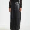 Hot ALICE IN THE EVE Millie Leather Look Maxi Cargo Skirt Black