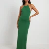 Store SUBTITLED Mimi Knit Tie Back Midi Dress In Green
