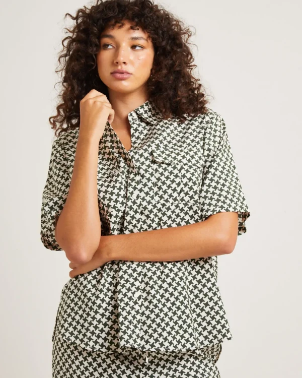 Clearance SUBTITLED Minnie Crepe Shirt Olive