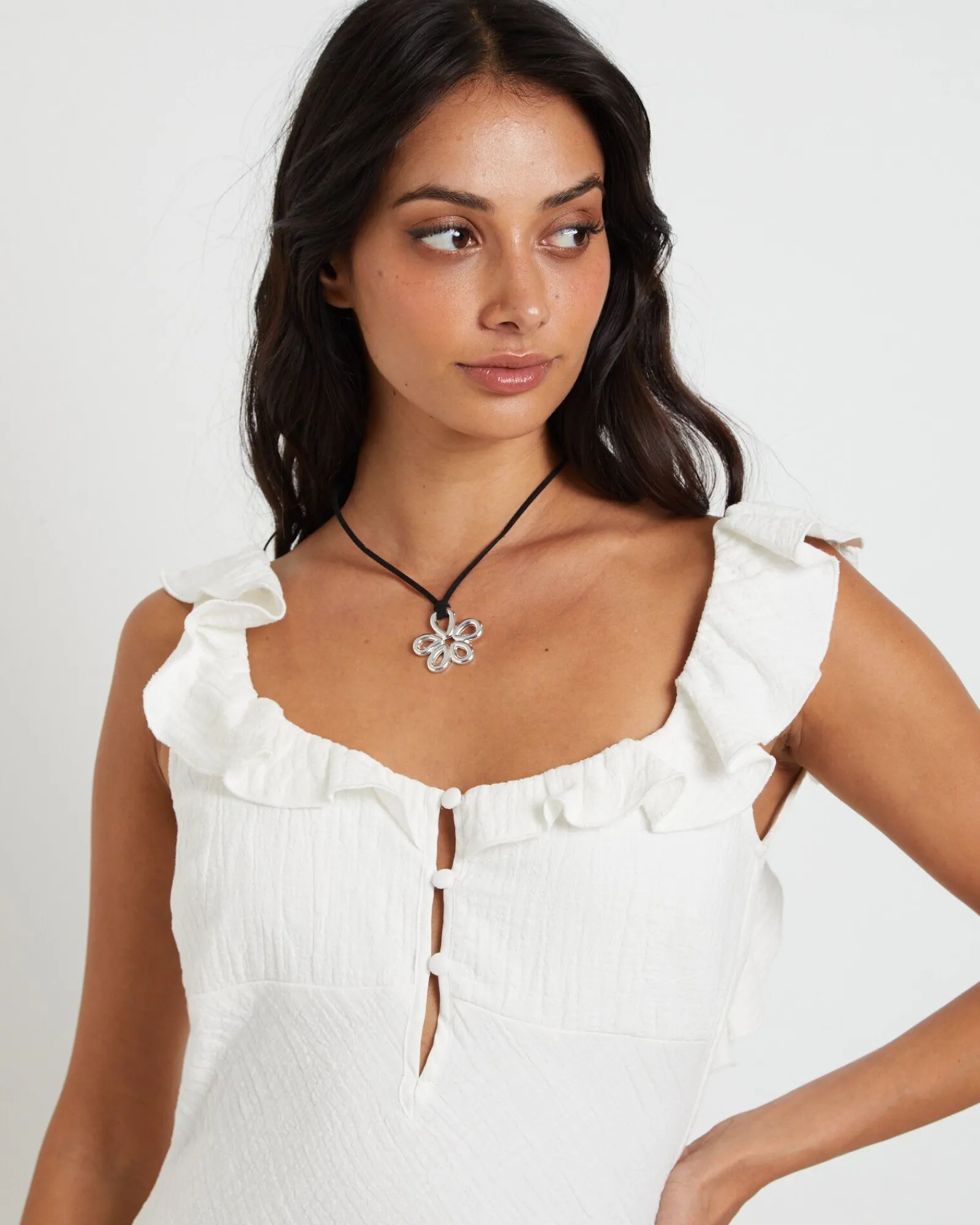 molly_frill_back_mini_dre_4.webp Hot SUBTITLED Molly Frill Back Mini Dress In Off White