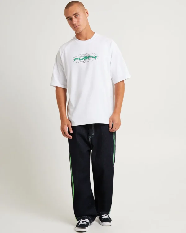 Shop RUSTY Morpheus Short Sleeve Raglan T-Shirt White