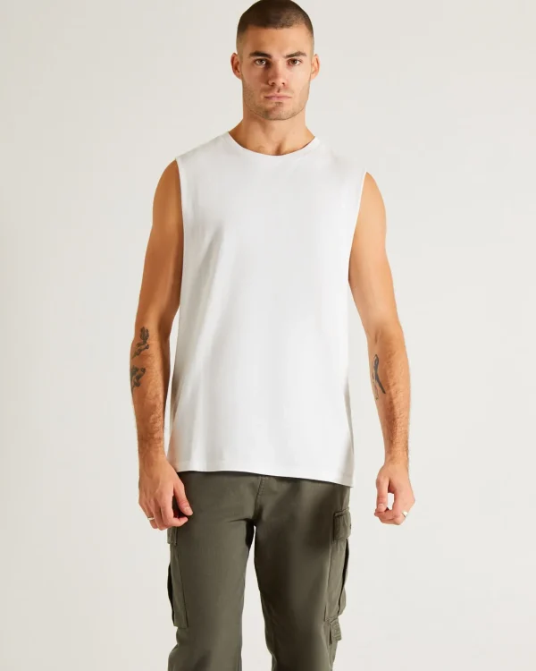 Flash Sale GENERAL PANTS CO. BASICS Muscle Tank In White