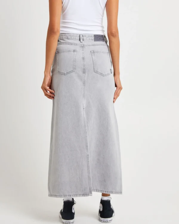 Cheap INSIGHT Nala Maxi Denim Skirt Pebble