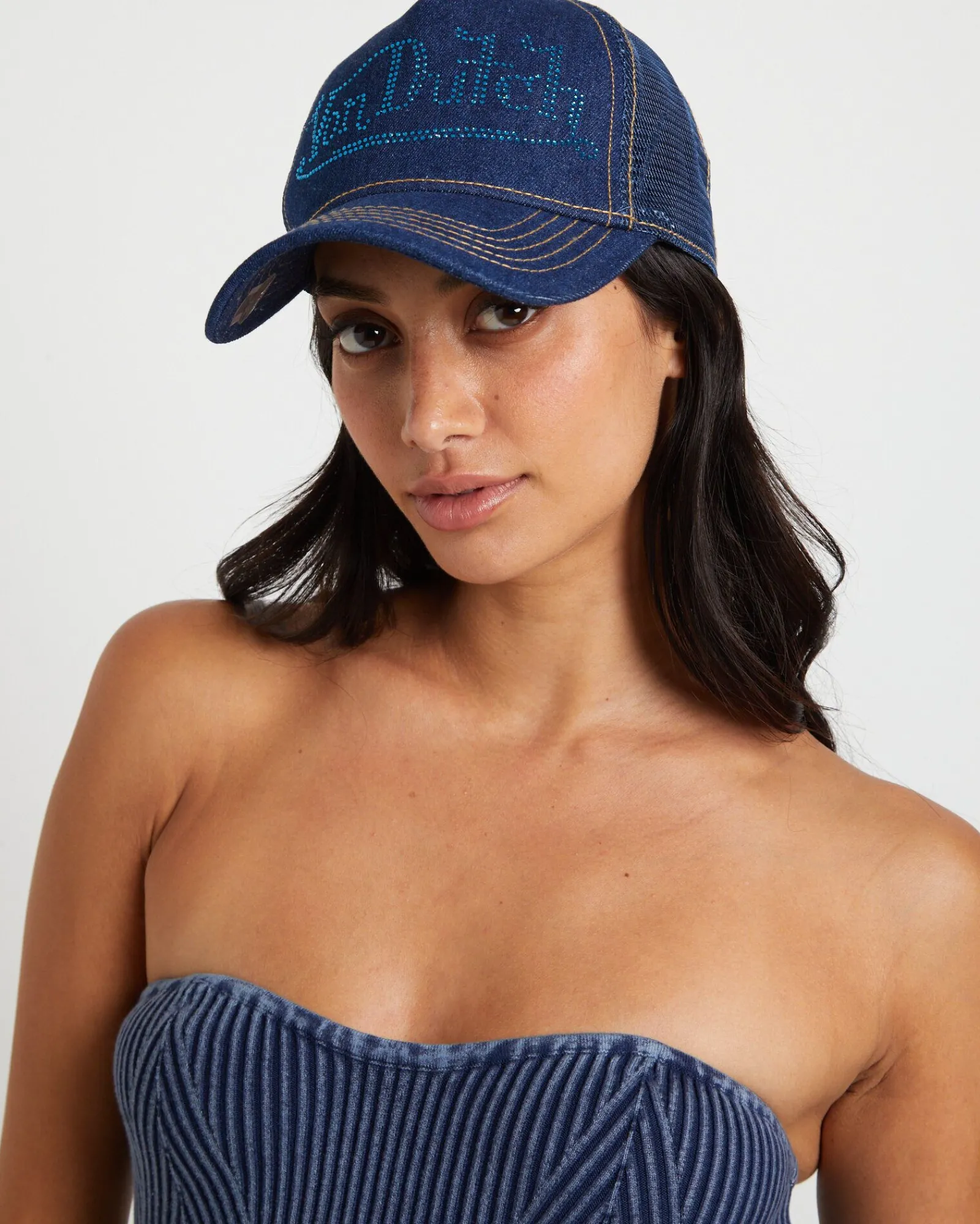 navy_stone_denim_trucker__0.webp Outlet VON DUTCH Navy Stone Denim Trucker Cap