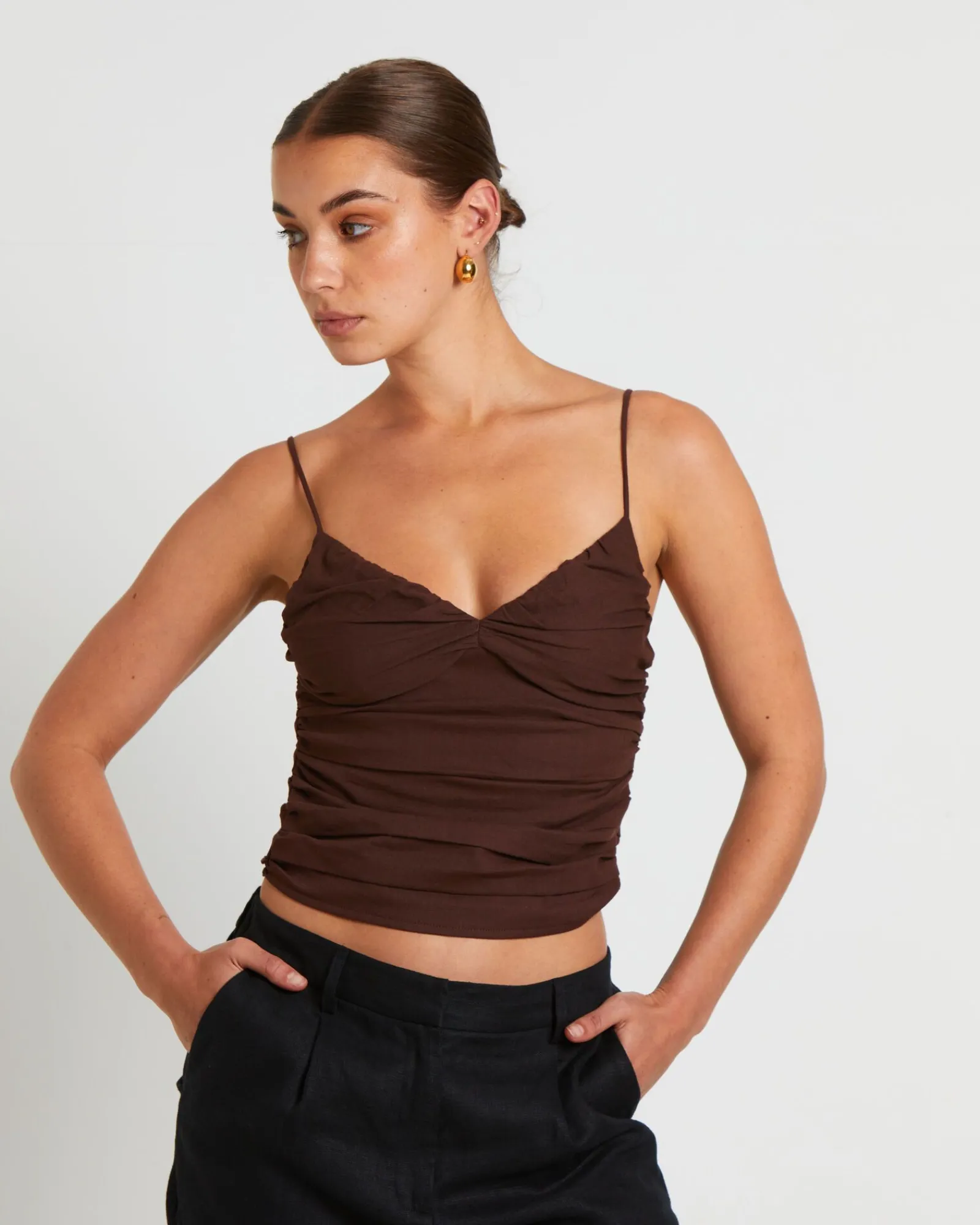 norah_gather_cami_in_coff_0.webp Discount SUBTITLED Norah Gather Cami In Coffee Brown