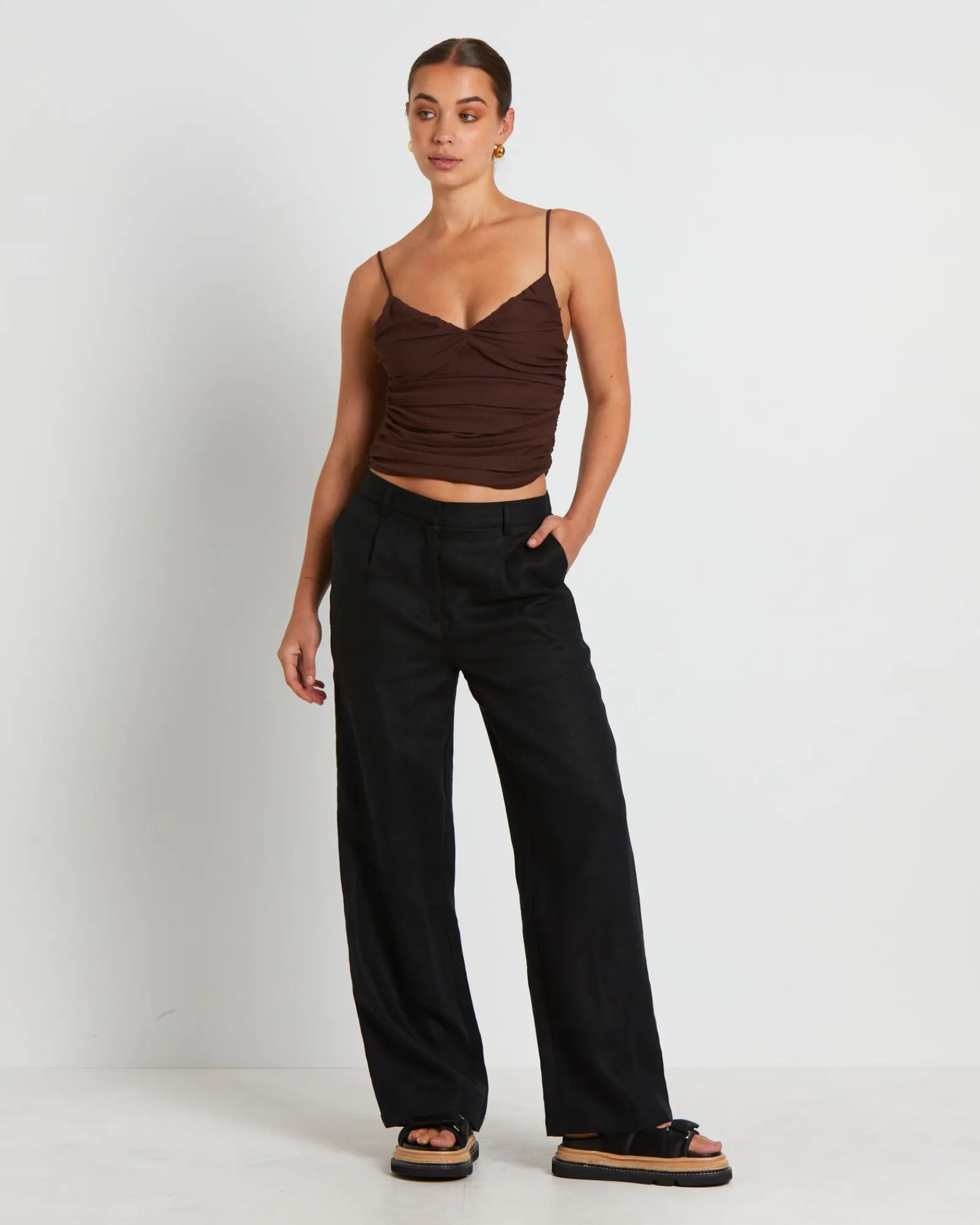 norah_gather_cami_in_coff_2.webp Discount SUBTITLED Norah Gather Cami In Coffee Brown