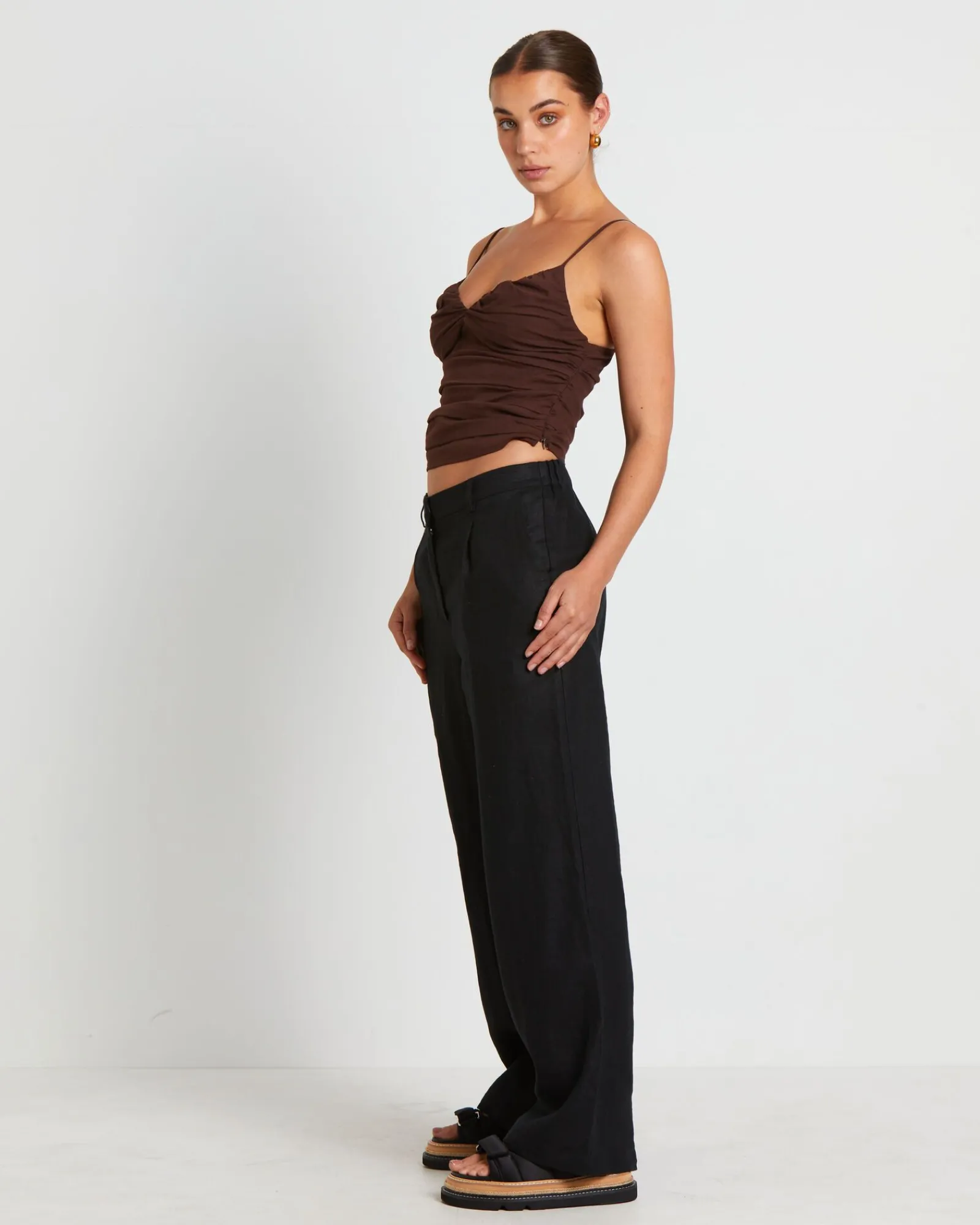 norah_gather_cami_in_coff_3.webp Discount SUBTITLED Norah Gather Cami In Coffee Brown