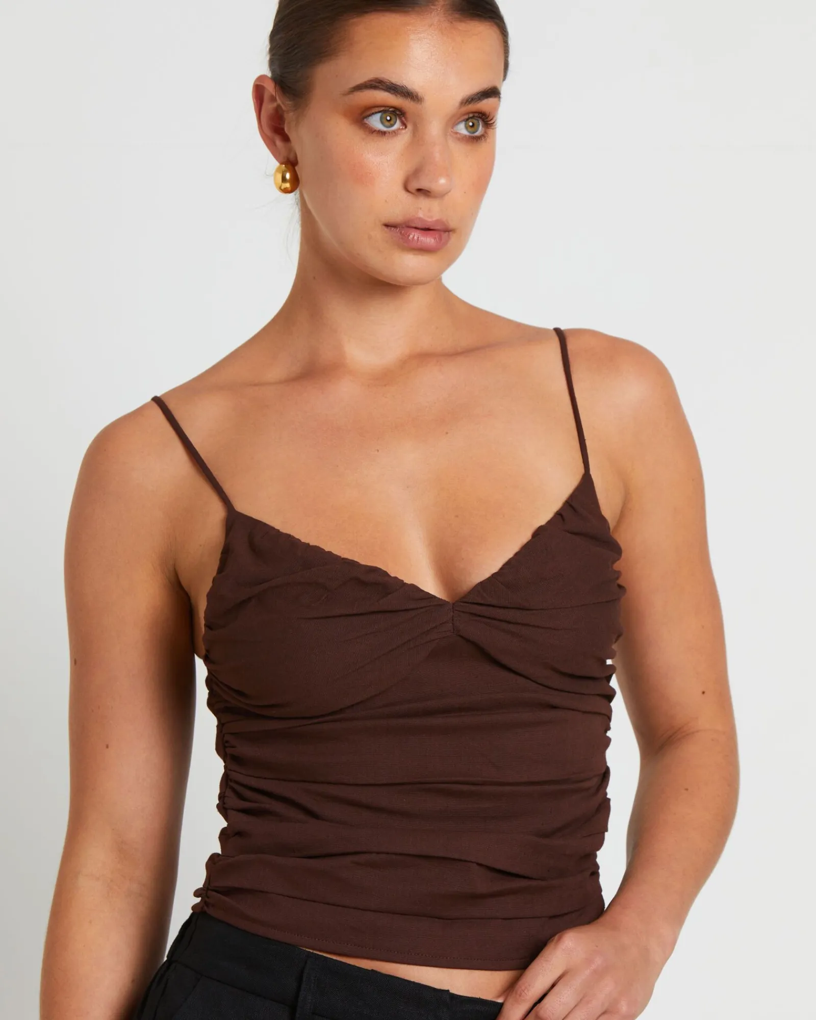 norah_gather_cami_in_coff_4.webp Discount SUBTITLED Norah Gather Cami In Coffee Brown