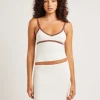 Shop SUBTITLED Nori Compact Contrast Knit Top Oat