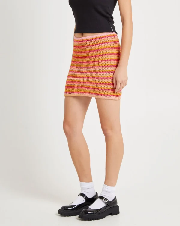 Shop INSIGHT Oasis Crochet Low Mini Skirt