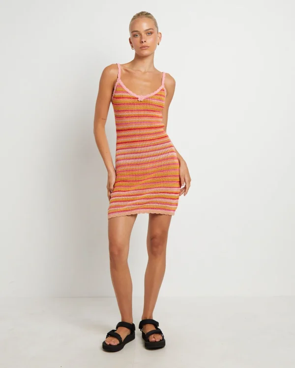 Flash Sale INSIGHT Oasis Crochet Stripe Dress In Assorted