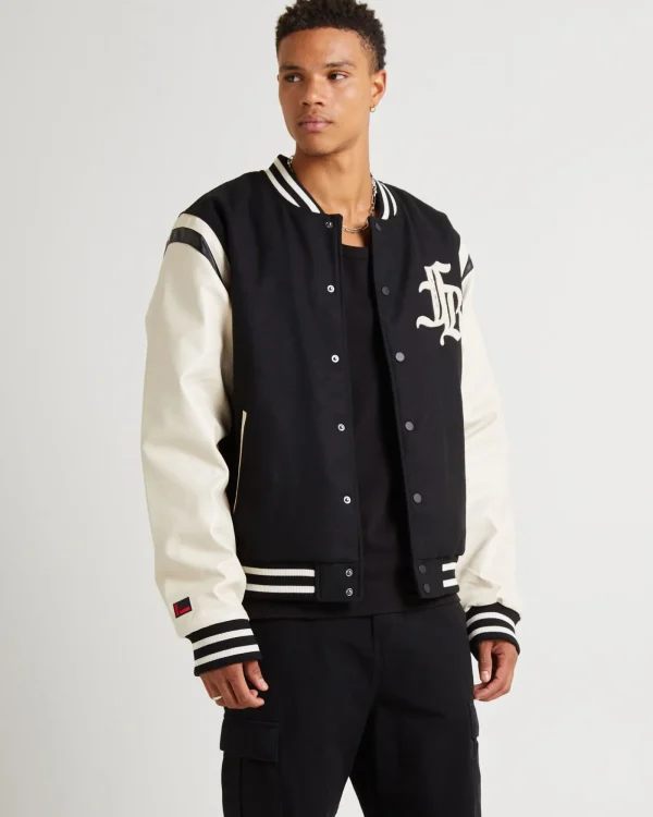 Shop FUBU Old English College Jacket Black