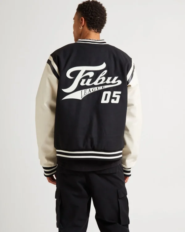 Shop FUBU Old English College Jacket Black