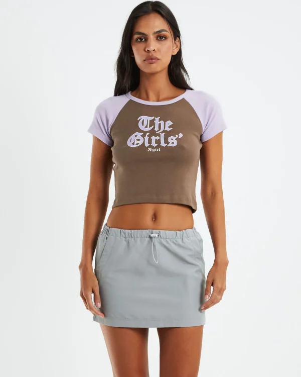 Best Sale X GIRL Old English Raglan T-Shirt Taupe