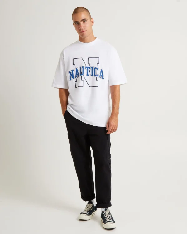 Discount NAUTICA Omega Short Sleeve T-Shirt White