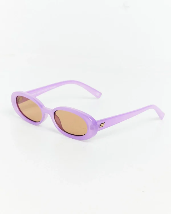 Cheap LE SPECS Outta Love Milky Digital Sunglasses Lavender/Light Brown Mono