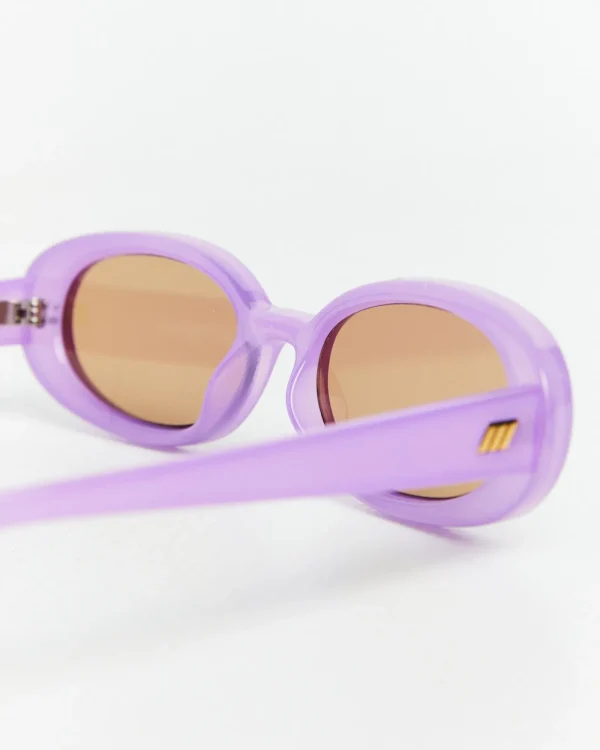 Cheap LE SPECS Outta Love Milky Digital Sunglasses Lavender/Light Brown Mono