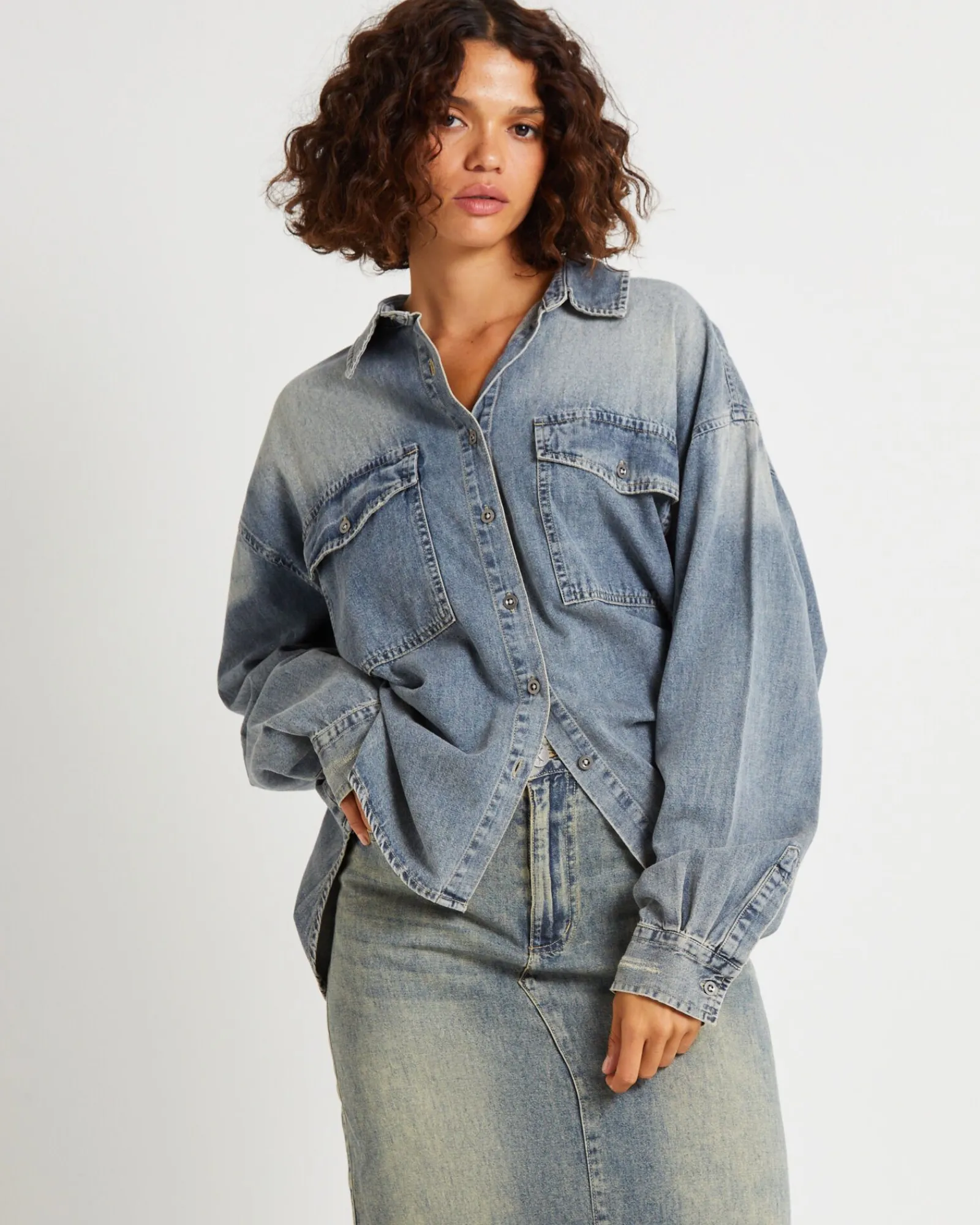 oversized_denim_western_s_0.webp Cheap ONE TEASPOON Oversized Denim Western Shirt Dirty Blue