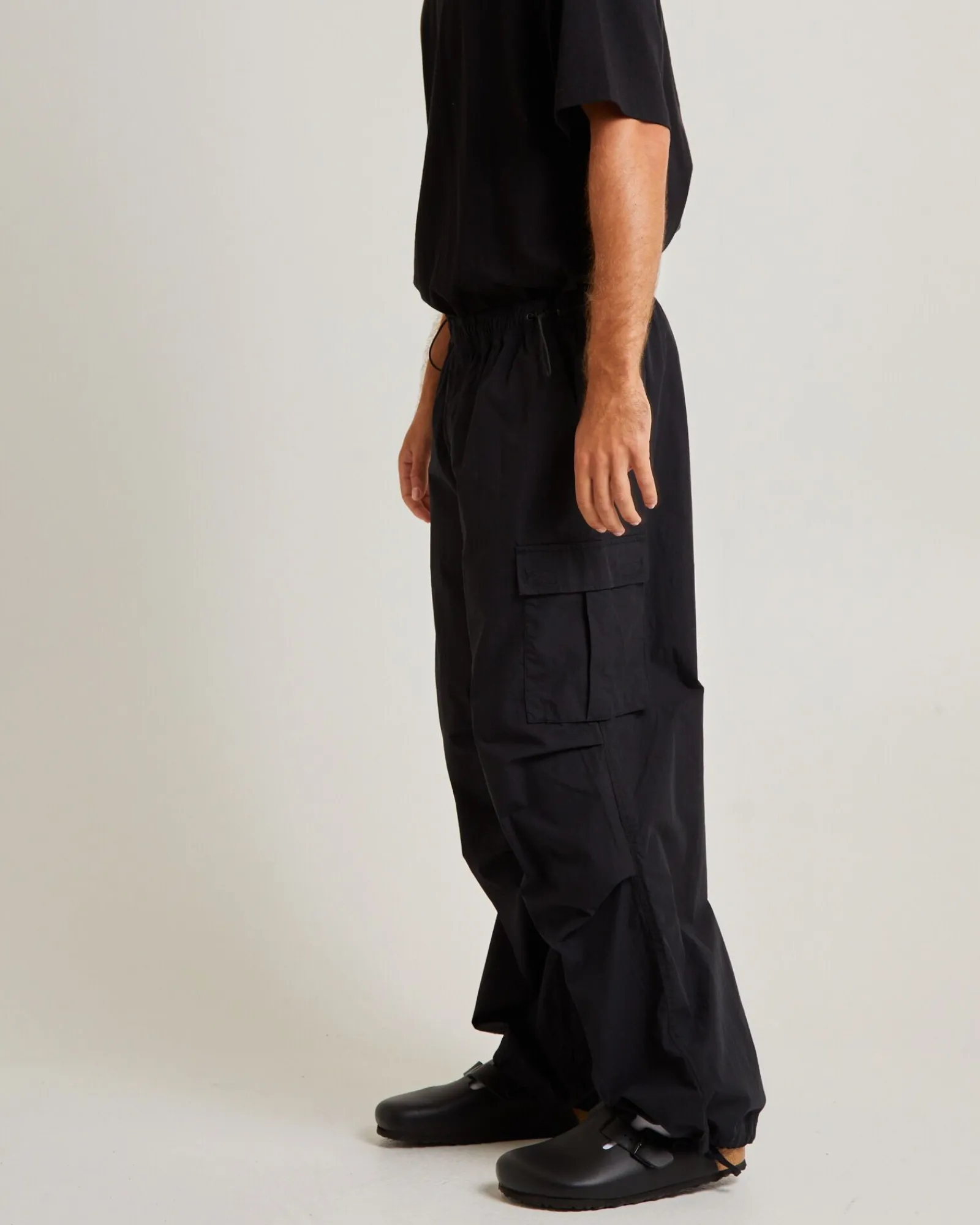 oversized_parachute_cargo_3.webp Best BLACK NOISE WHITE RAIN Oversized Parachute Cargo Pant In Black