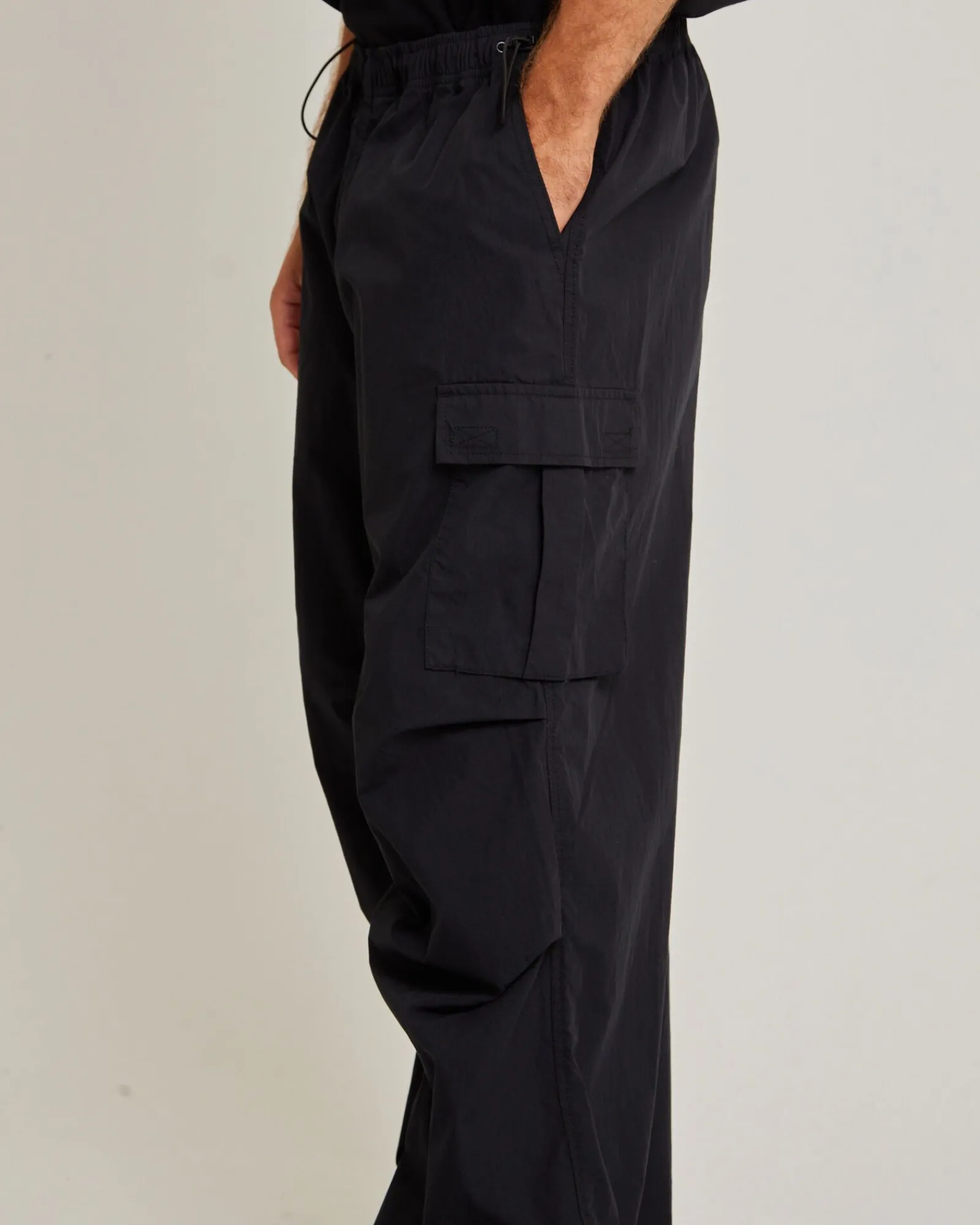 oversized_parachute_cargo_4.webp Best BLACK NOISE WHITE RAIN Oversized Parachute Cargo Pant In Black