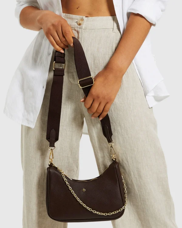 Fashion PETA AND JAIN Paloma Bag Chocolate Brown/Gold