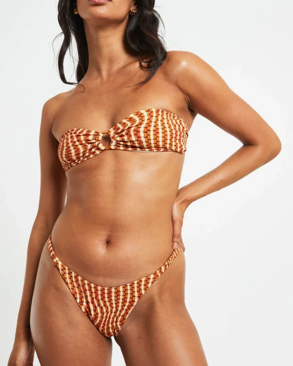 Clearance SUBTITLED Paloma Geo Warp Bandeau Bikini Set In Assorted