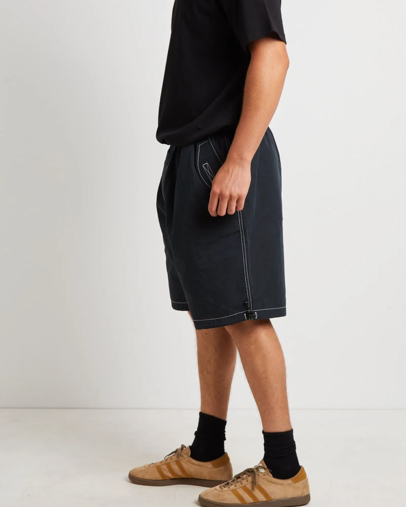 parachute_shorts_in_petro_3.webp Cheap BLACK NOISE WHITE RAIN Parachute Shorts In Petrol Navy