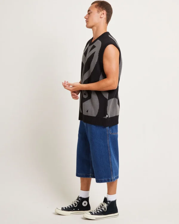 Hot SPENCER PROJECT Peace Corp Knitted Vest In Black