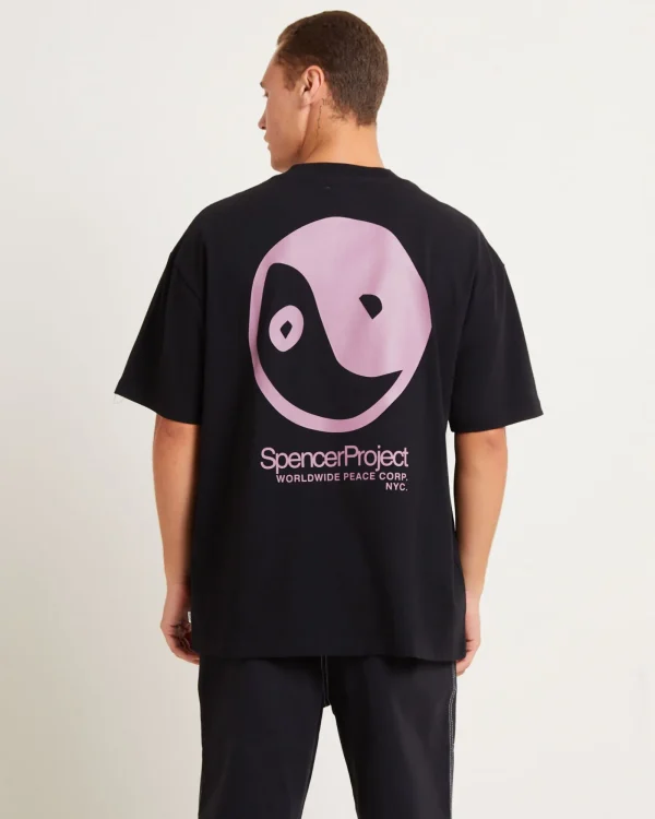 Sale SPENCER PROJECT Peace Corp Short Sleeve T-Shirt In Black