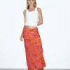 Best Sale STUDIO Penelope Bloom Low Rise Midi Skirt Pink