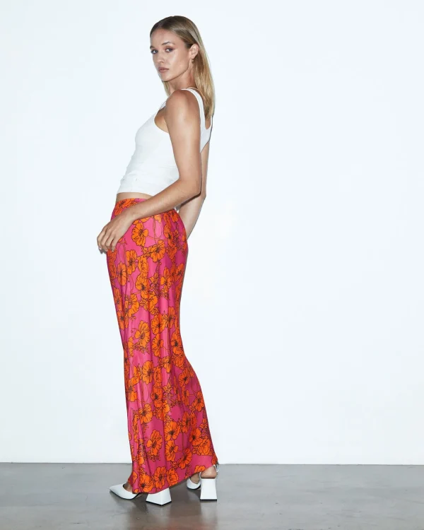 Best Sale STUDIO Penelope Bloom Low Rise Midi Skirt Pink