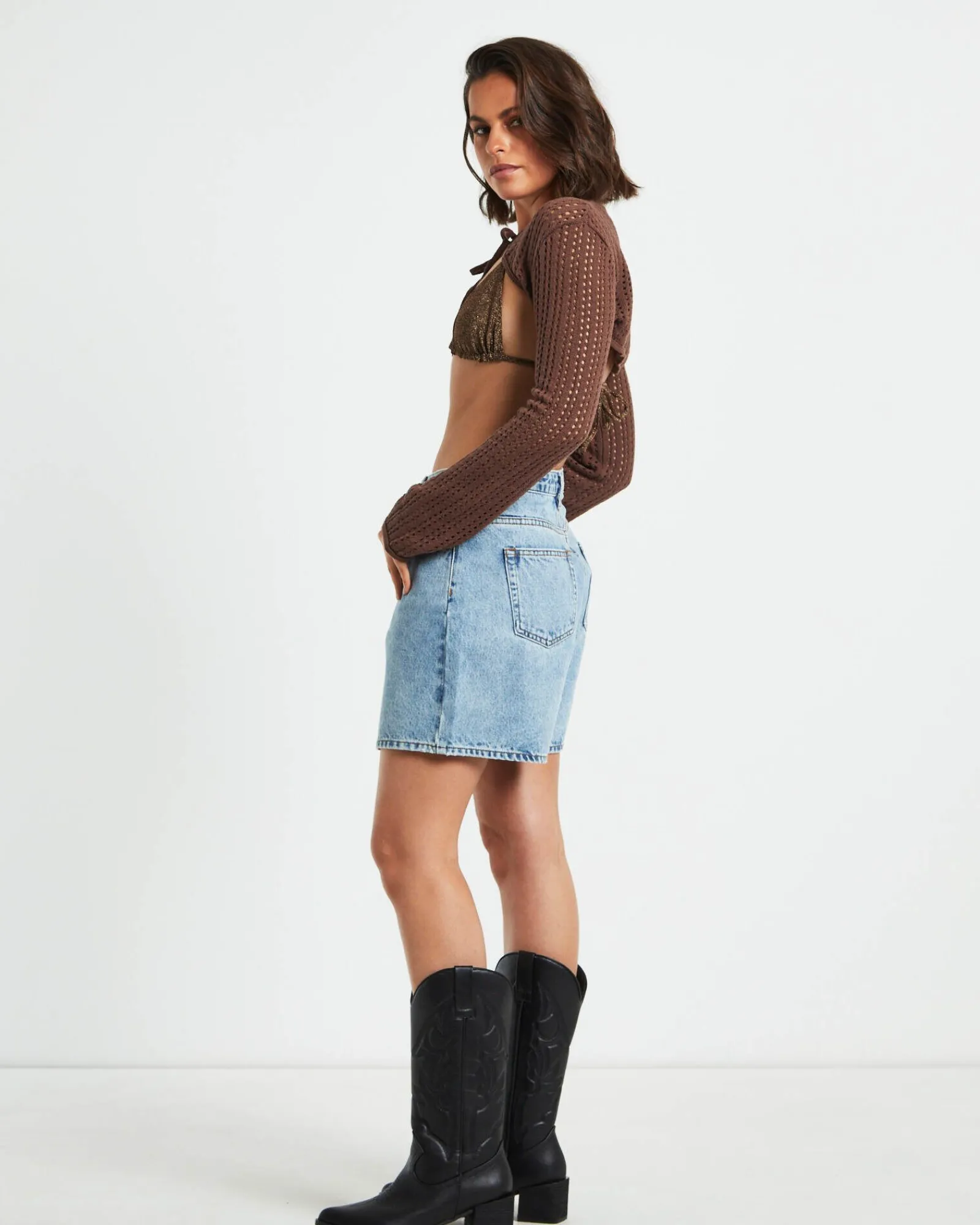 pennie_crochet_bolero_in__3.webp Hot INSIGHT Pennie Crochet Bolero In Chocolate Brown