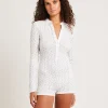 Hot LOVE NOTES Penny Pointelle Romper White Floral