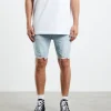 New INSIGHT Pistol Denim Shorts Break Blue