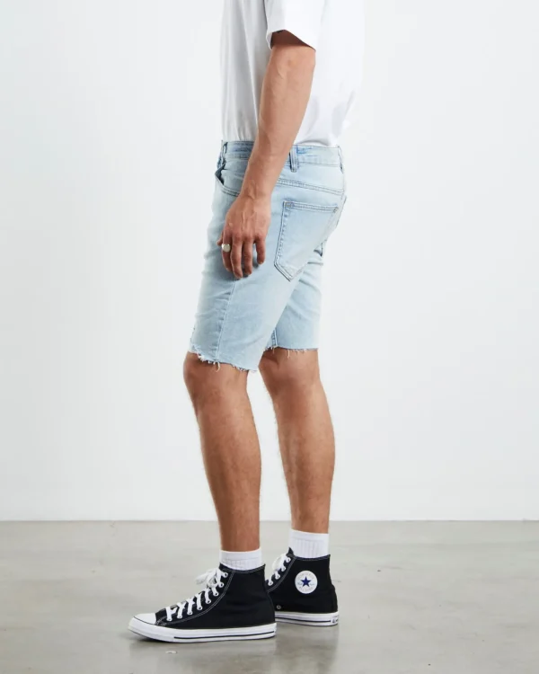 New INSIGHT Pistol Denim Shorts Break Blue