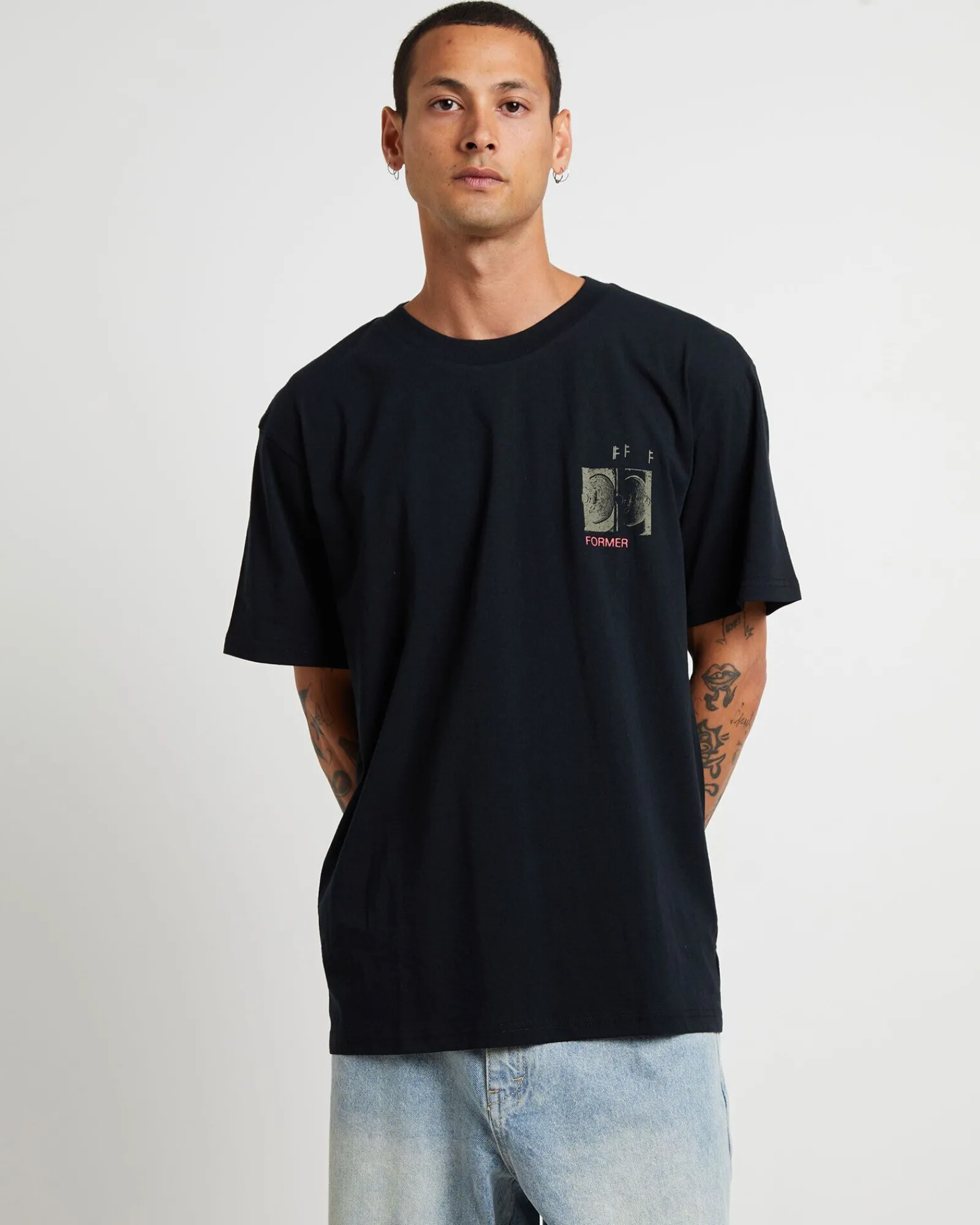 pivo_crux_short_sleeve_ts_1.webp Shop FORMER Pivo Crux Short Sleeve T-Shirt In Black