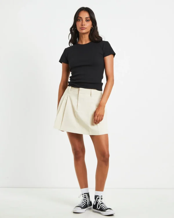 Cheap X GIRL Pleated Mini Skirt In Dove Beige