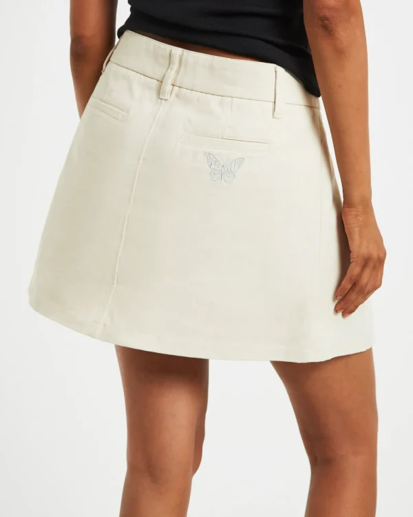 Cheap X GIRL Pleated Mini Skirt In Dove Beige