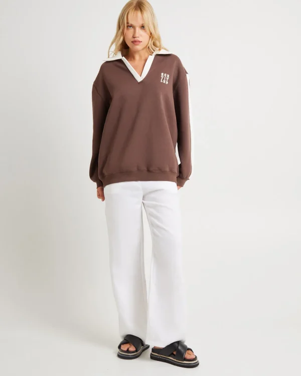Flash Sale SUBTITLED Polo Panel Fleece Jumper