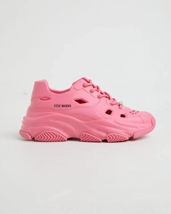 New STEVE MADDEN Possessive Sneakers In Hot Pink