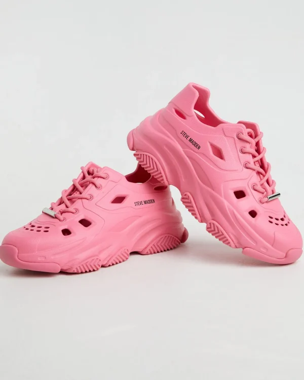 New STEVE MADDEN Possessive Sneakers In Hot Pink