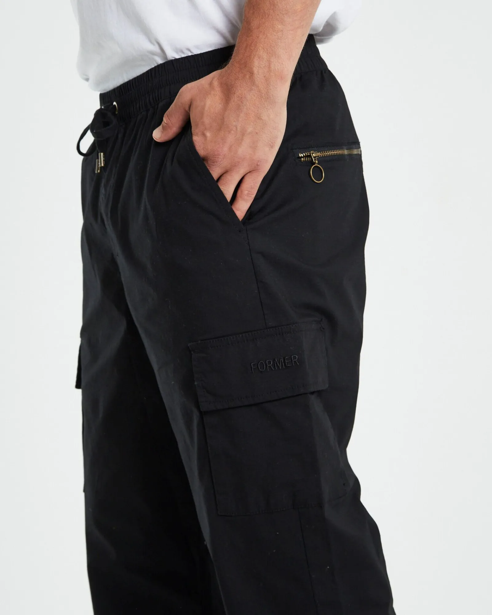 prayer_cargo_pants_black_5.webp Discount FORMER Prayer Cargo Pants Black