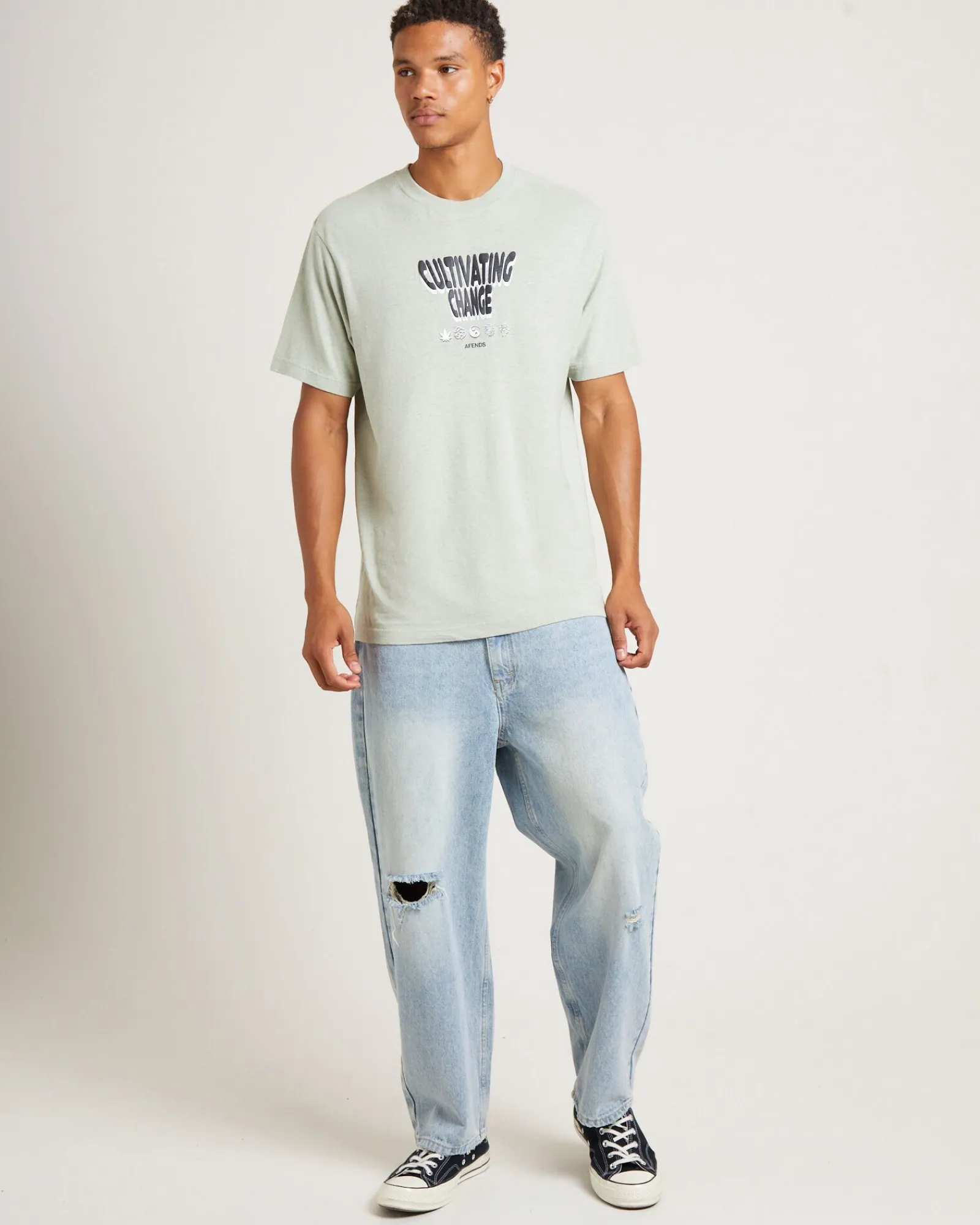 proclaim_hemp_retro_fit_s_2.webp Outlet AFENDS Proclaim Hemp Retro Fit Short Sleeve T-Shirt In Eucalyptus