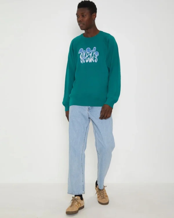 Cheap AFENDS Psychedelic Raglan Long Sleeve Knit In Emerald Green
