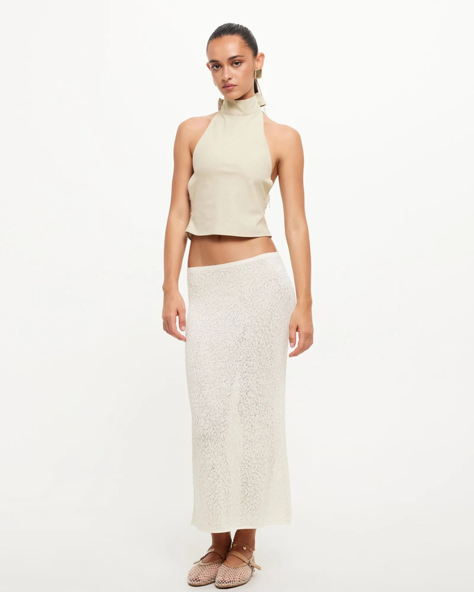pure_midi_skirt_in_cream_0.webp Online LIONESS Pure Midi Skirt In Cream