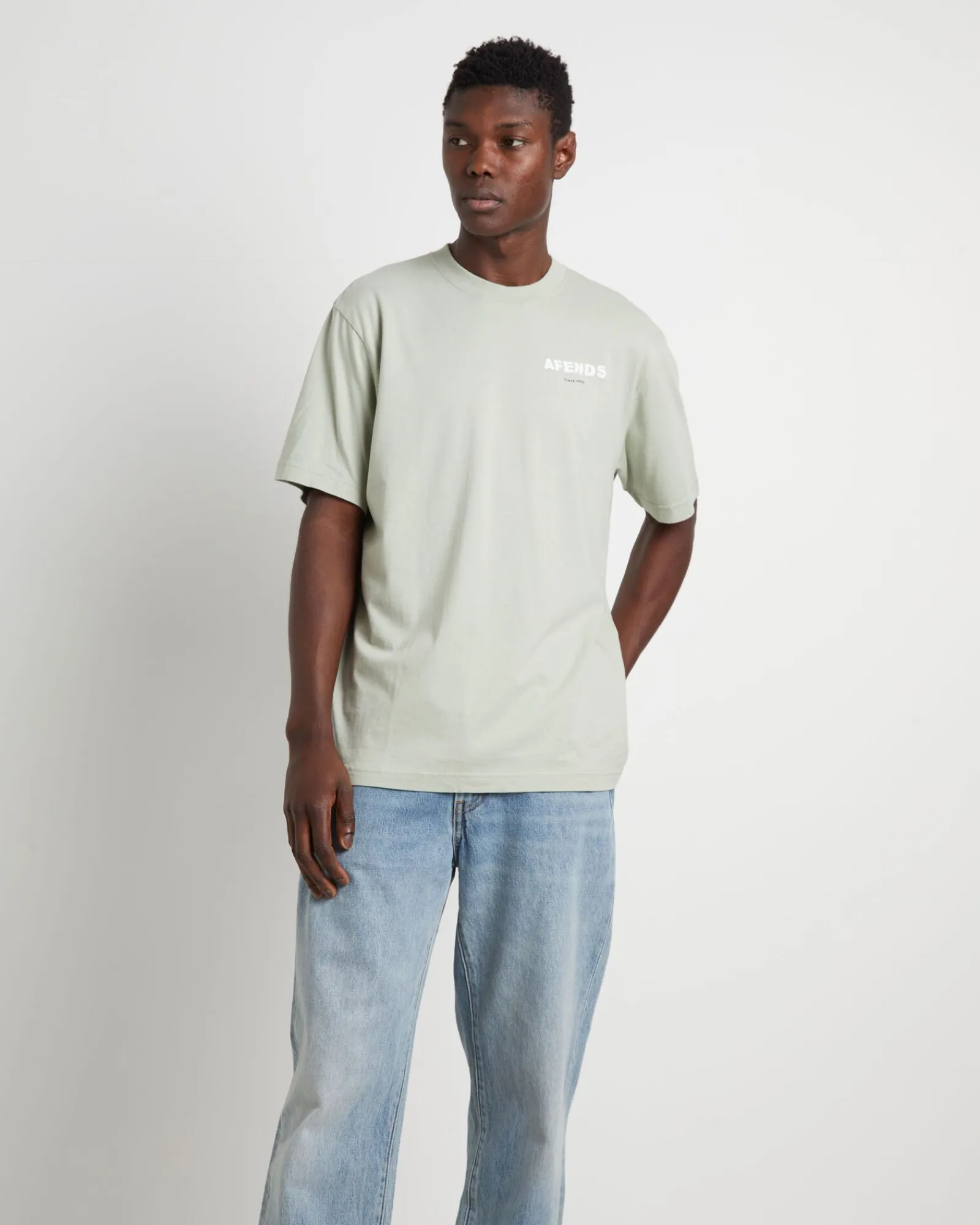 question_recycled_retro_f_0.webp New AFENDS Question Recycled Retro Fit Short Sleeve T-Shirt In Eucalyptus Green
