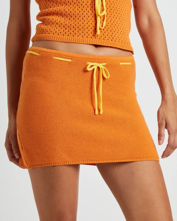 Best Sale INSIGHT Quinn Crochet Mini Skirt In Vintage Orange