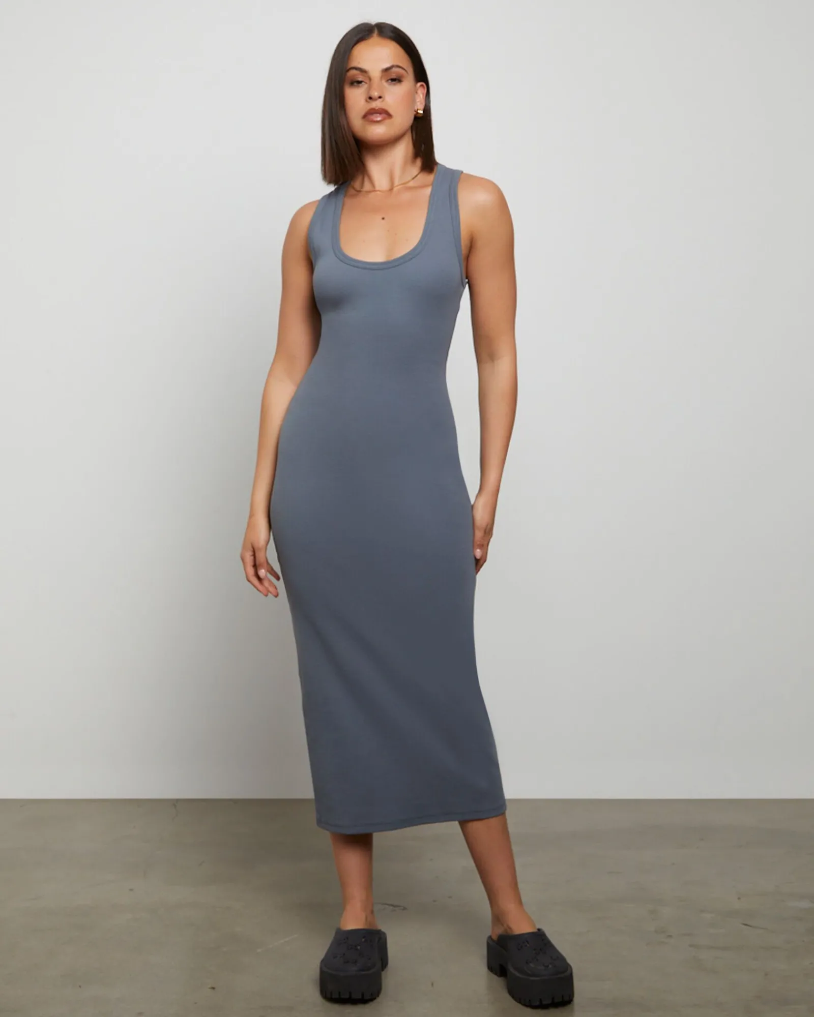 racer_back_midi_dress_in__2-1.webp Fashion GENERAL PANTS CO. BASICS Racer Back Midi Dress In Slate Grey